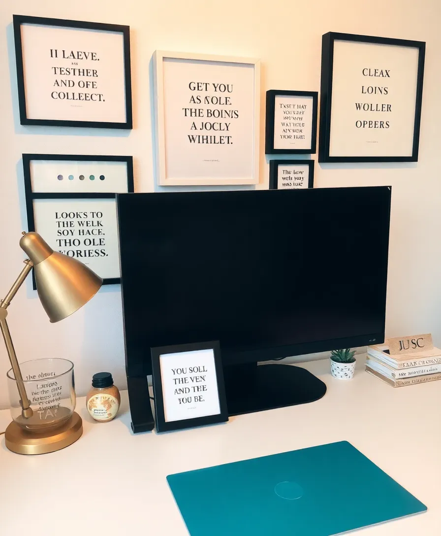 22 Functional Home Office Organization Tricks to Create Your Dream Workspace (#6 Will Blow Your Mind!) - 16. Inspirational Quotes Display