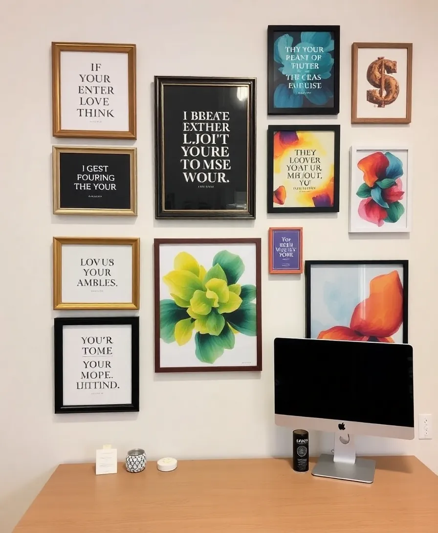 22 Functional Home Office Organization Tricks to Create Your Dream Workspace (#6 Will Blow Your Mind!) - 12. Inspiring Wall Art