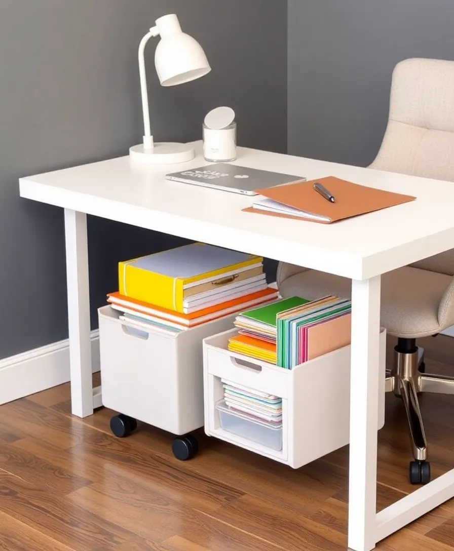22 Functional Home Office Organization Tricks to Create Your Dream Workspace (#6 Will Blow Your Mind!) - 4. Under-Desk Organizers