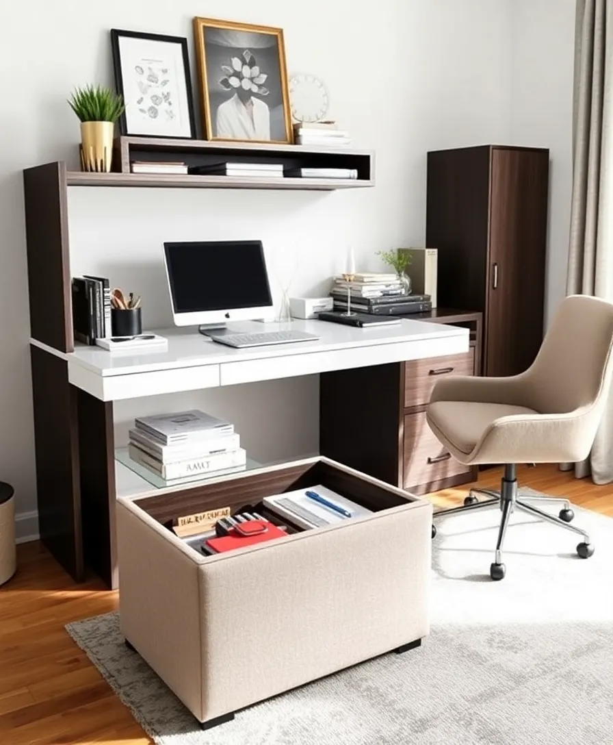 22 Functional Home Office Organization Tricks to Create Your Dream Workspace (#6 Will Blow Your Mind!) - 3. Multi-Functional Furniture