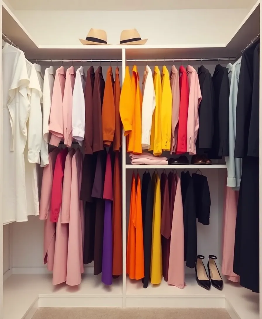 22 Trendy Closet Organization Ideas That Will Inspire You to Declutter (Don’t Miss #13!) - 1. Color-Coded Clothing