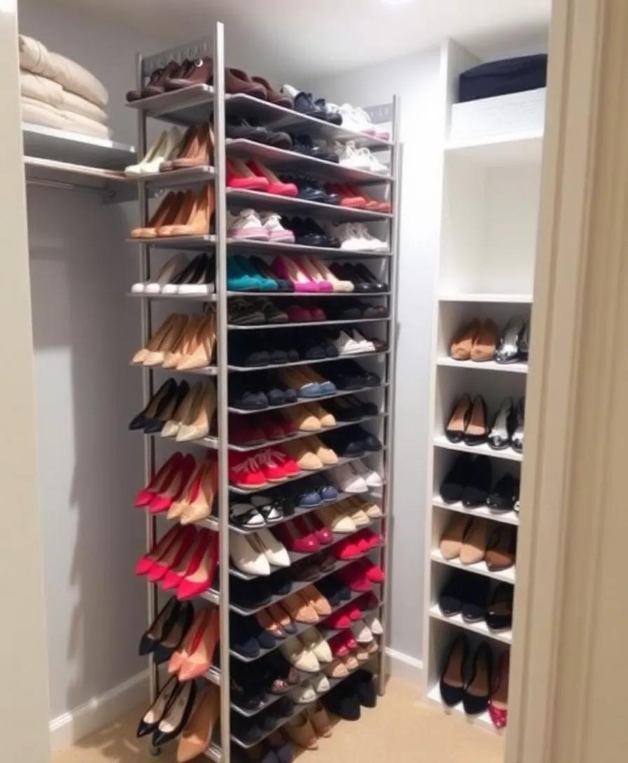 22 Trendy Closet Organization Ideas That Will Inspire You to Declutter (Don’t Miss #13!) - 3. Vertical Shoe Storage