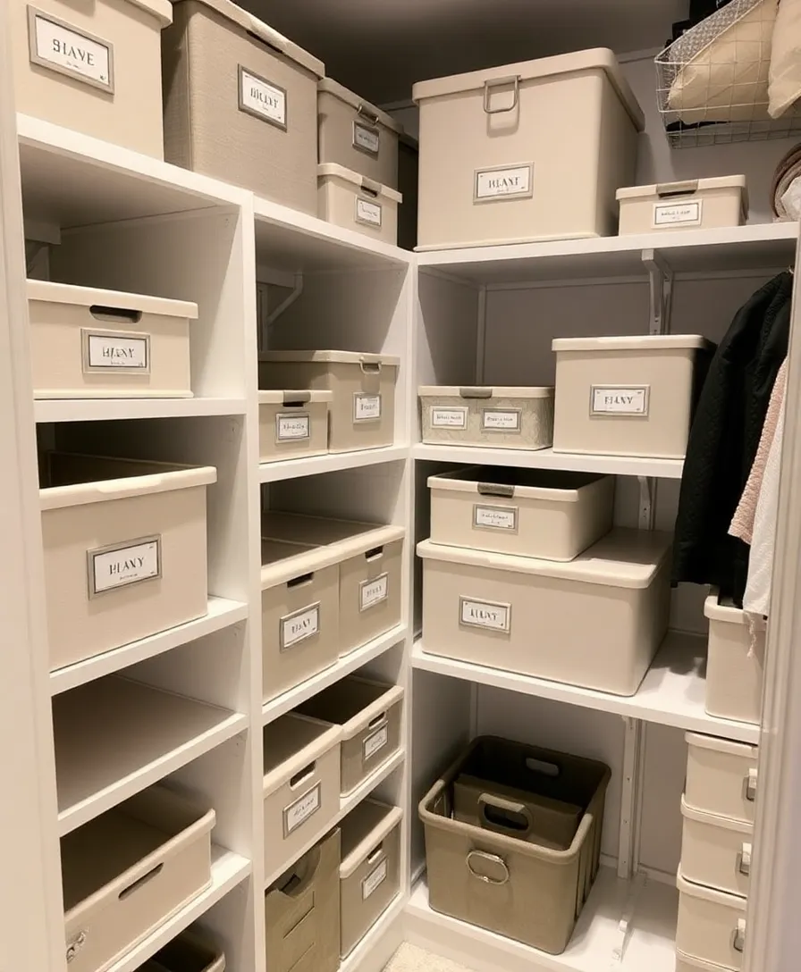22 Trendy Closet Organization Ideas That Will Inspire You to Declutter (Don’t Miss #13!) - 2. Decorative Storage Bins