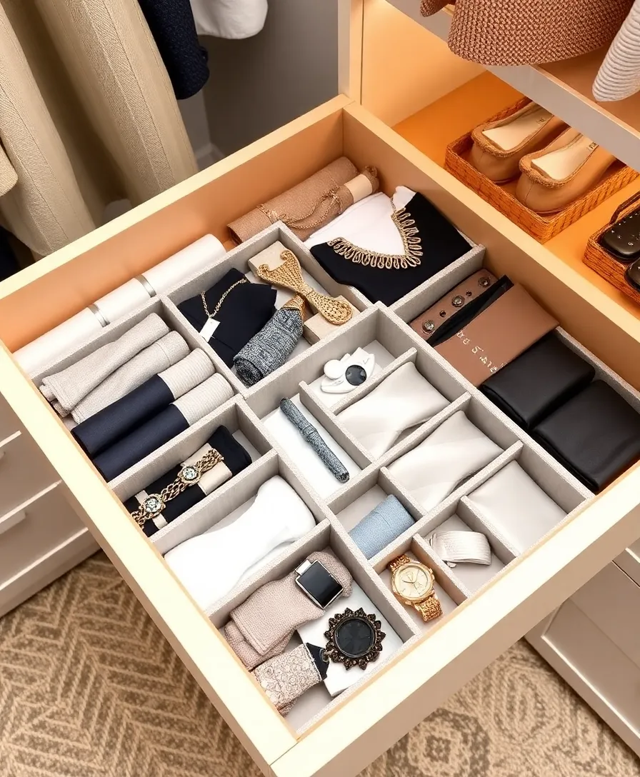 22 Trendy Closet Organization Ideas That Will Inspire You to Declutter (Don’t Miss #13!) - 19. Use Drawer Organizers