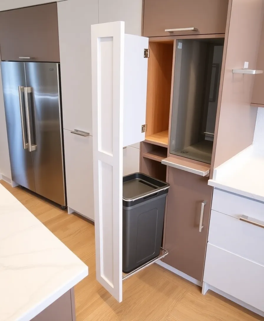 22 Kitchen Organization Hacks for Small Spaces You Wish You Knew Sooner! - 3. Pull-Out Trash Can