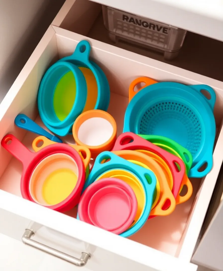 22 Kitchen Organization Hacks for Small Spaces You Wish You Knew Sooner! - 13. Collapsible Kitchenware