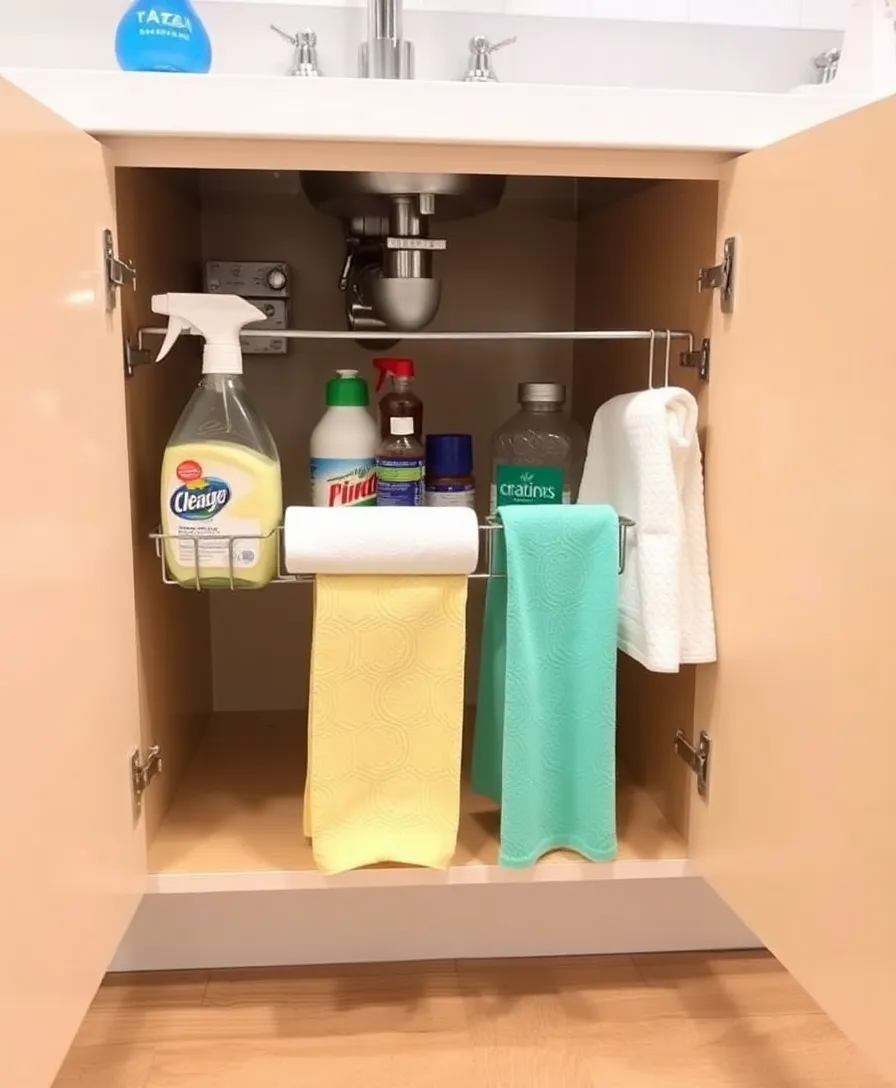 22 Kitchen Organization Hacks for Small Spaces You Wish You Knew Sooner! - 16. Use Tension Rods