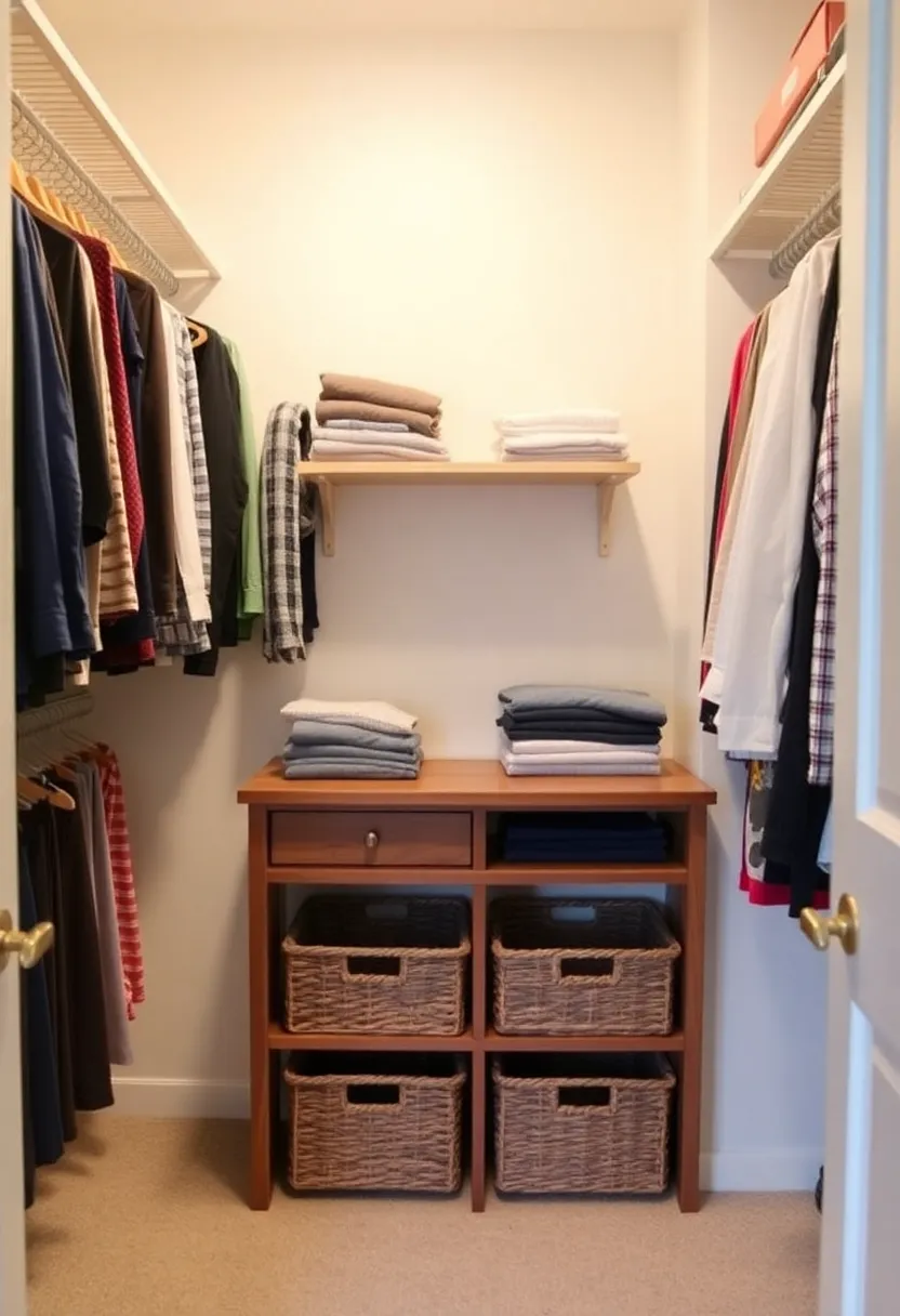 22 Walk-In Closet Organization Ideas That'll Make You Wonder Why You Didn't Do This Sooner! - 18. Incorporate a Folding Station
