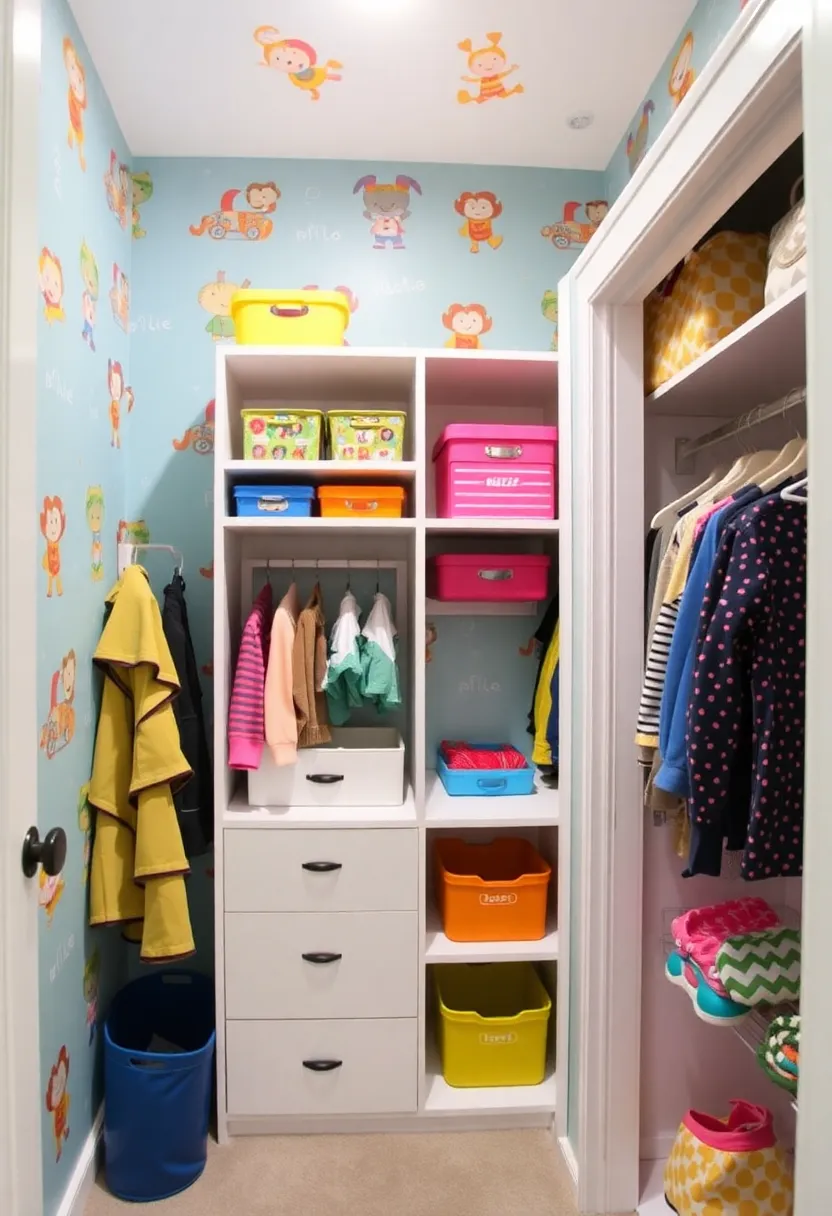 22 Kids Closet Organization Ideas That Will Transform Your Child's Room! - 8. Fun Wallpaper or Paint for Inspiration