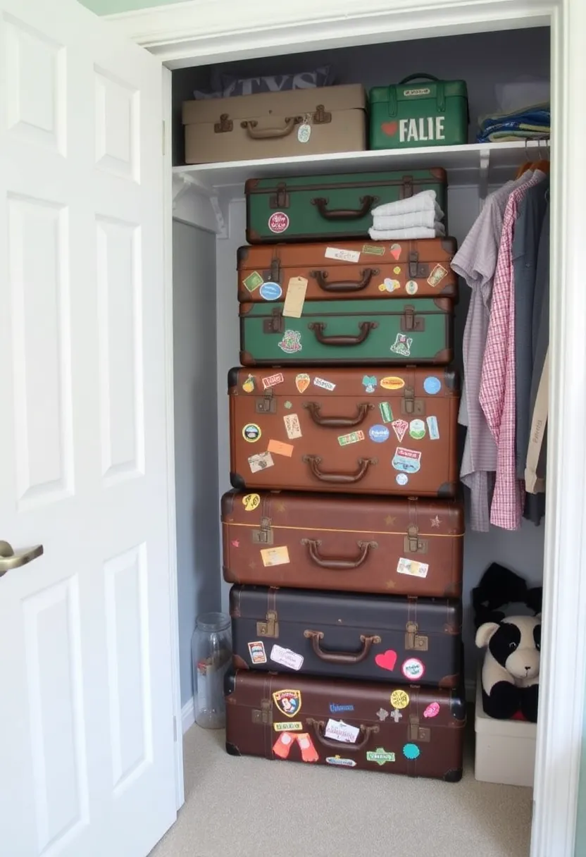 22 Kids Closet Organization Ideas That Will Transform Your Child's Room! - 18. Utilize Old Suitcases for Storage