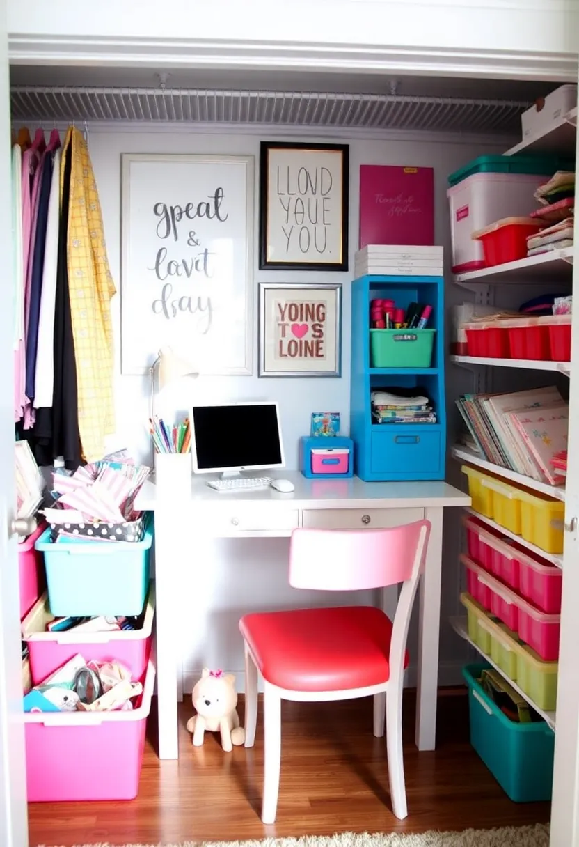 22 Kids Closet Organization Ideas That Will Transform Your Child's Room! - 15. Incorporate a Small Desk for Crafts