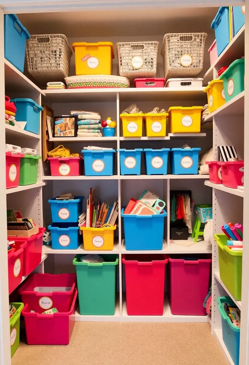 22 Kids Closet Organization Ideas That Will Transform Your Child's Room! - 1. Color-Coded Bins for Easy Sorting