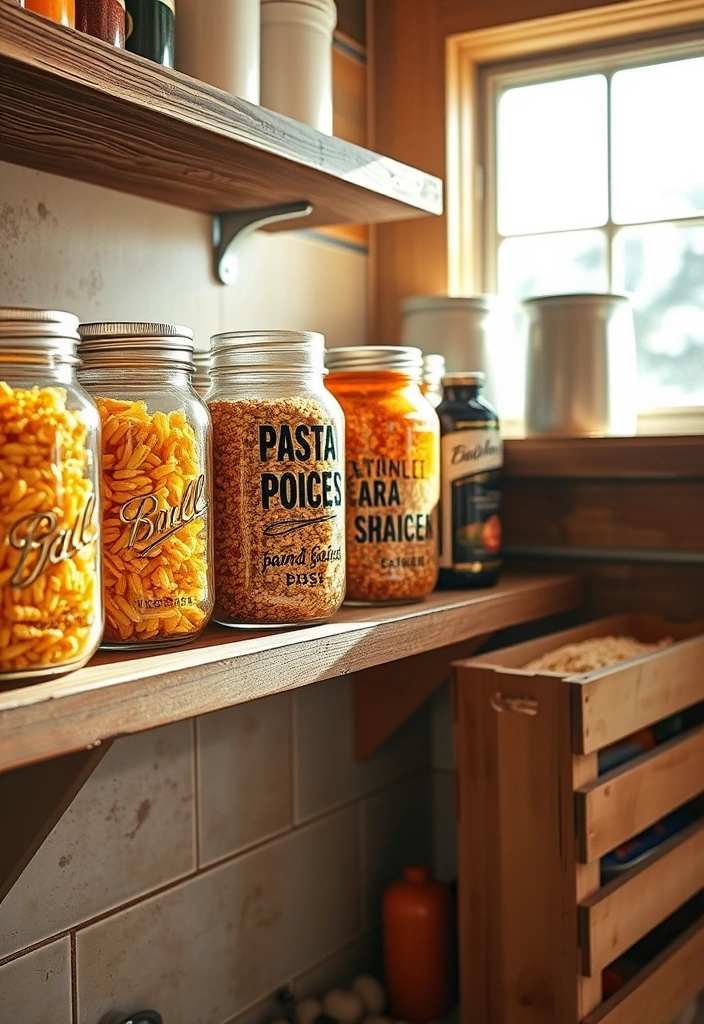 21 DIY Organization Ideas That Will Transform Your Chaos into Calm (You Won't Believe #10!) - 1. Repurposed Mason Jars for Kitchen Storage