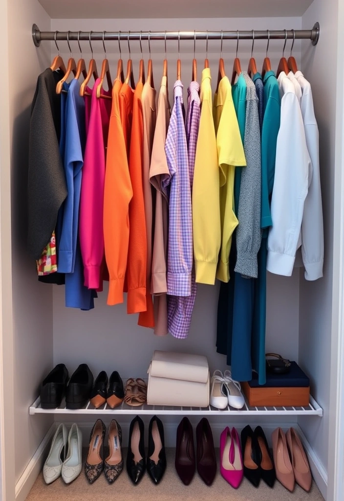 21 DIY Organization Ideas That Will Transform Your Chaos into Calm (You Won't Believe #10!) - 11. Color-Coded Closet Organization