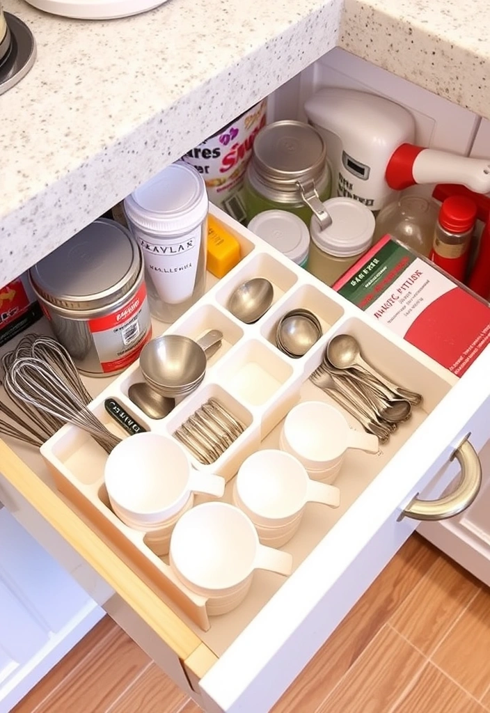21 Minimalist Kitchen Cabinet Organization Ideas for a Clutter-Free Home! - 11. Drawer Organizers for Baking Supplies