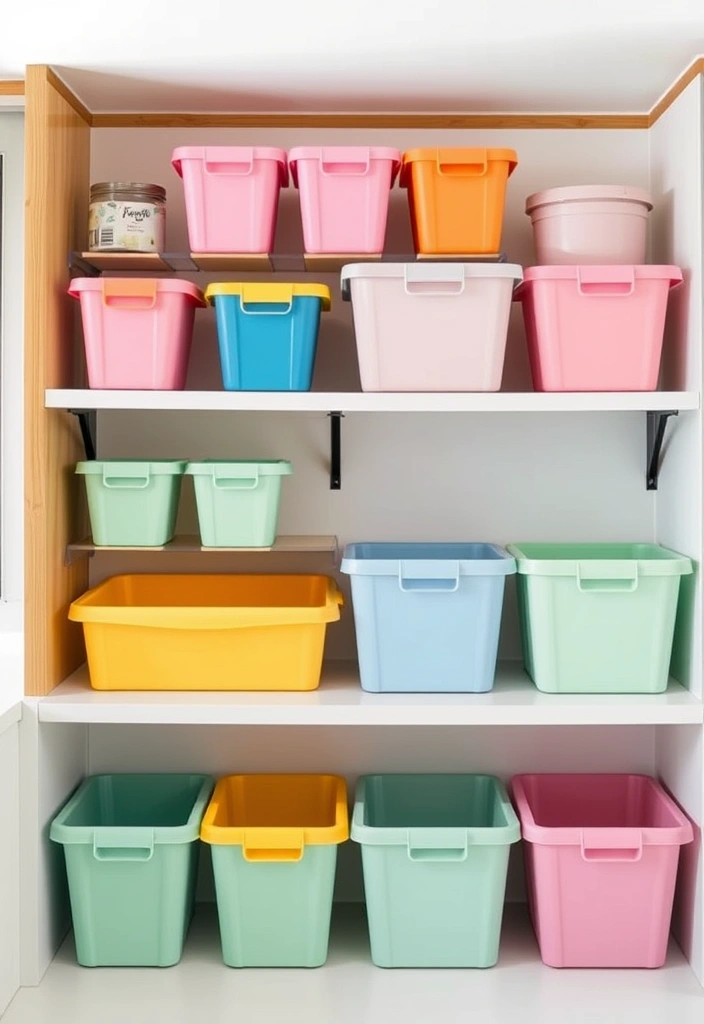 21 Minimalist Kitchen Cabinet Organization Ideas for a Clutter-Free Home! - 9. Color-Coded Storage Solutions