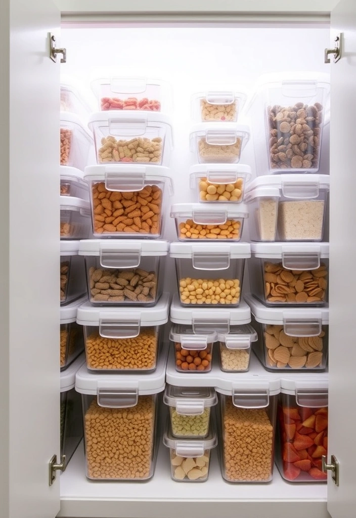 21 Minimalist Kitchen Cabinet Organization Ideas for a Clutter-Free Home! - 18. Stackable Storage Containers
