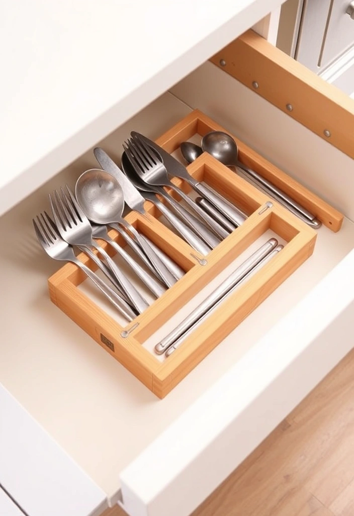 21 Minimalist Kitchen Cabinet Organization Ideas for a Clutter-Free Home! - 20. Elegant Cutlery Holders