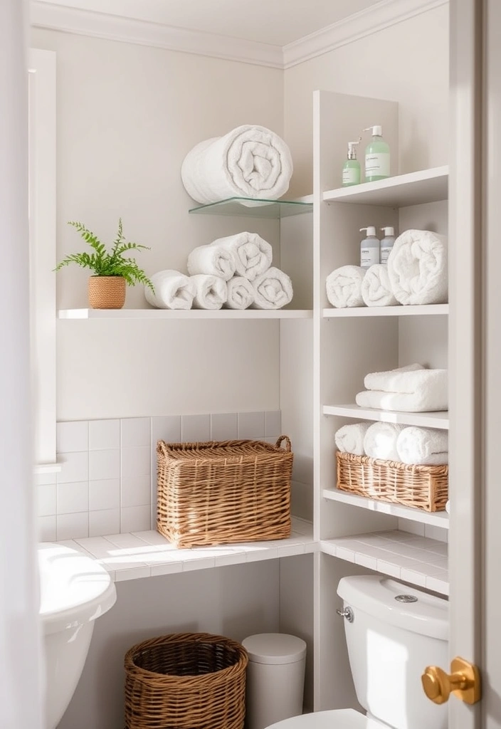 21 Dollar Store DIY Organization Hacks That Will Change Your Life (You Won't Believe #15!) - 6. Charming Bathroom Storage
