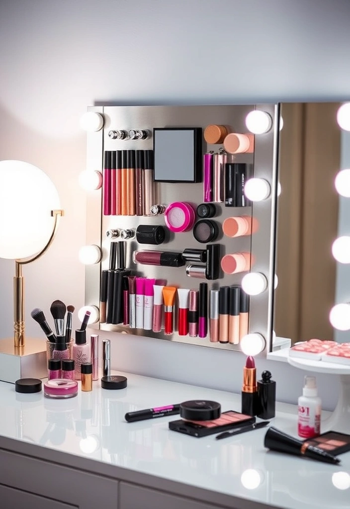 21 Dollar Store DIY Organization Hacks That Will Change Your Life (You Won't Believe #15!) - 2. Magnetic Makeup Organizer