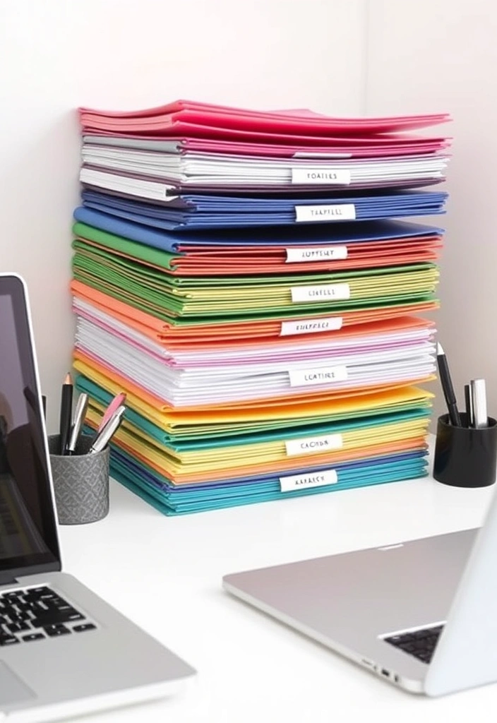 21 Dollar Store DIY Organization Hacks That Will Change Your Life (You Won't Believe #15!) - 5. Color-Coded File System