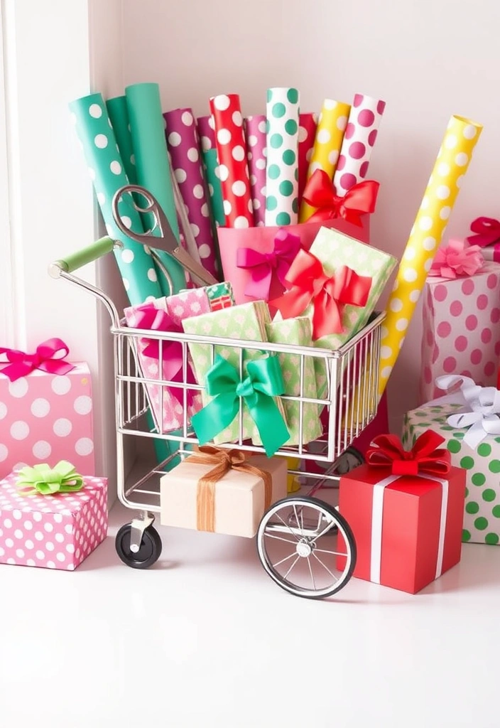 21 Dollar Store DIY Organization Hacks That Will Change Your Life (You Won't Believe #15!) - 12. DIY Gift Wrap Station