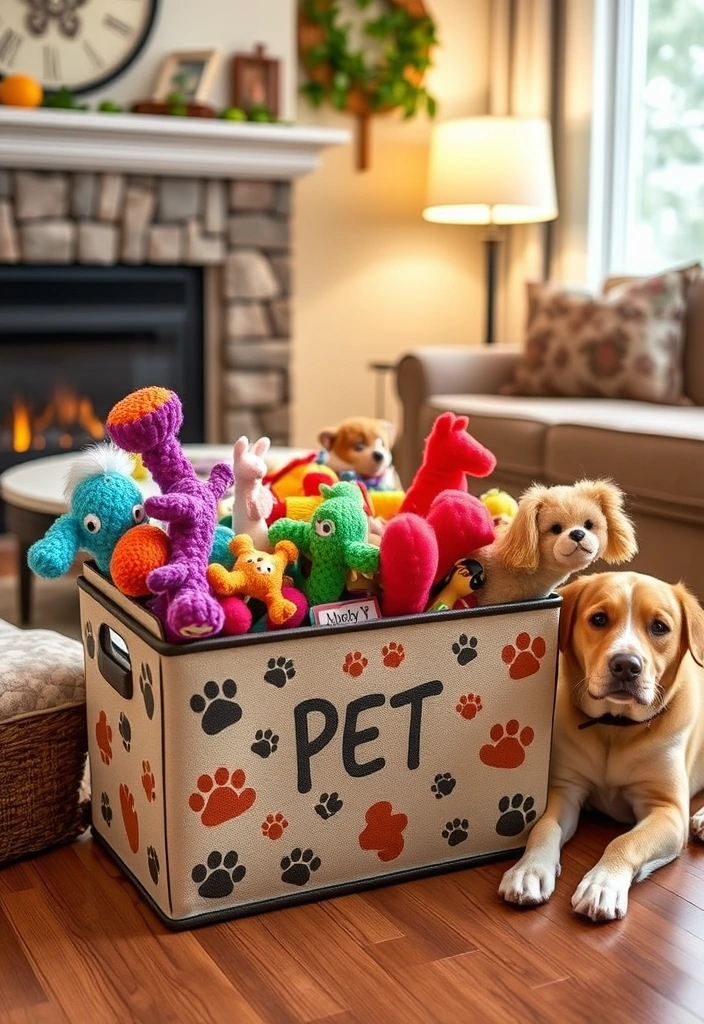 21 Dollar Store DIY Organization Hacks That Will Change Your Life (You Won't Believe #15!) - 9. Clever Pet Toy Storage