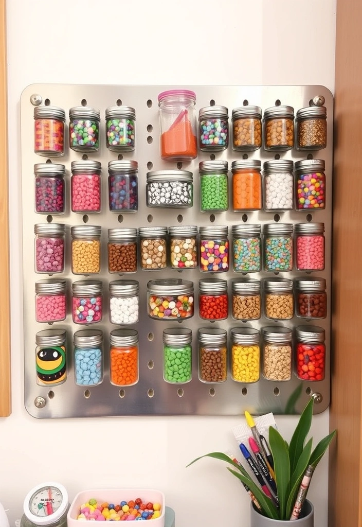 21 Craft Organization Ideas That Will Make You Wonder Why You Didn't Do This Sooner! - 8. Magnetic Spice Jars