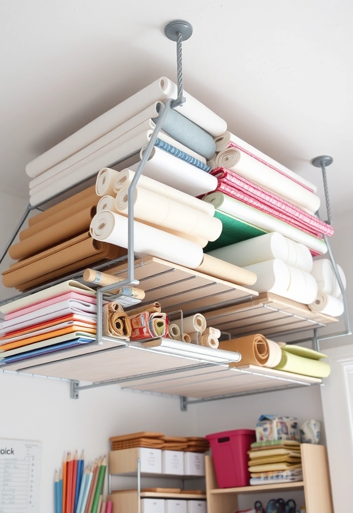 21 Craft Organization Ideas That Will Make You Wonder Why You Didn't Do This Sooner! - 16. Overhead Storage Solutions