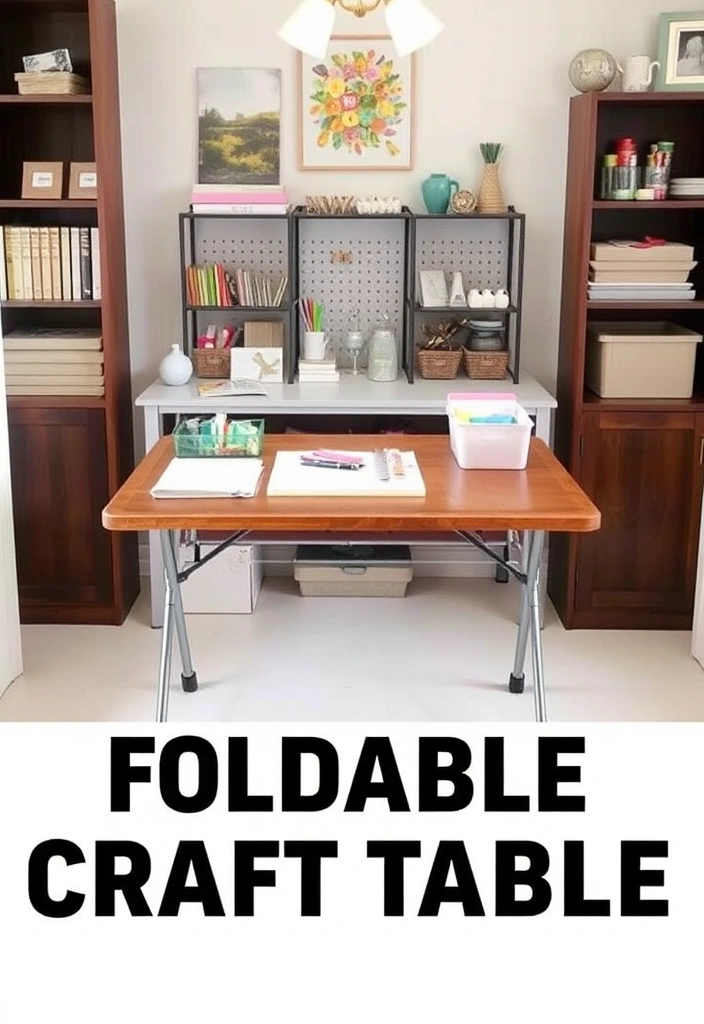 21 Craft Organization Ideas That Will Make You Wonder Why You Didn't Do This Sooner! - 20. Foldable Craft Table