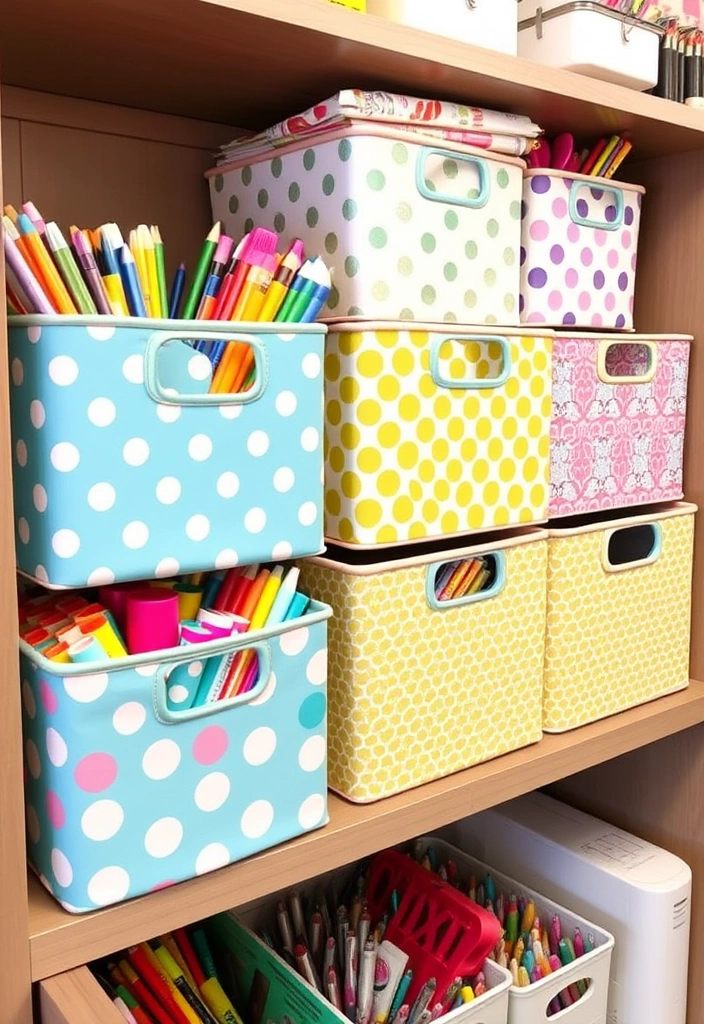 21 Craft Organization Ideas That Will Make You Wonder Why You Didn't Do This Sooner! - 17. Decorative Storage Bins