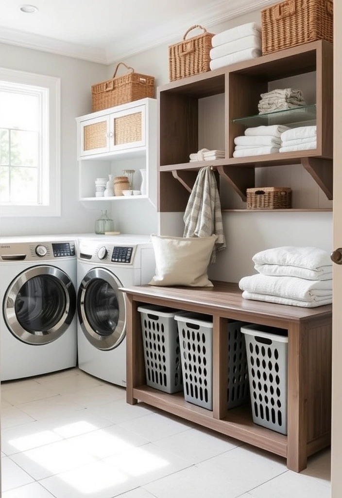 21 Laundry Room Organization Ideas That Will Make You Excited to Do Laundry! - 10. Hidden Laundry Hampers