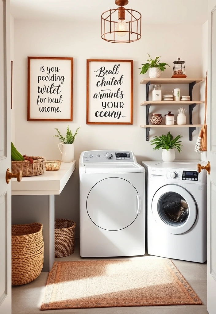 21 Laundry Room Organization Ideas That Will Make You Excited to Do Laundry! - 9. Laundry Room Decor Accents