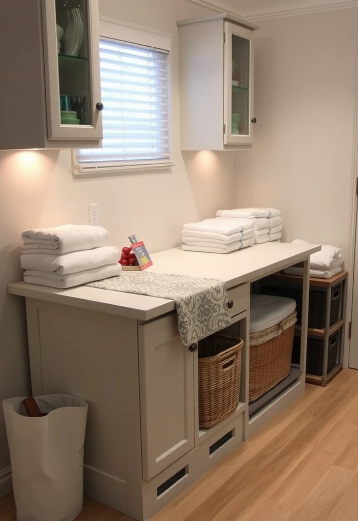 21 Laundry Room Organization Ideas That Will Make You Excited to Do Laundry! - 5. Folding Station with Style
