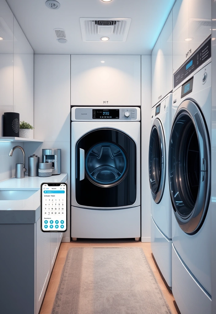 21 Laundry Room Organization Ideas That Will Make You Excited to Do Laundry! - 21. Smart Technology Integration
