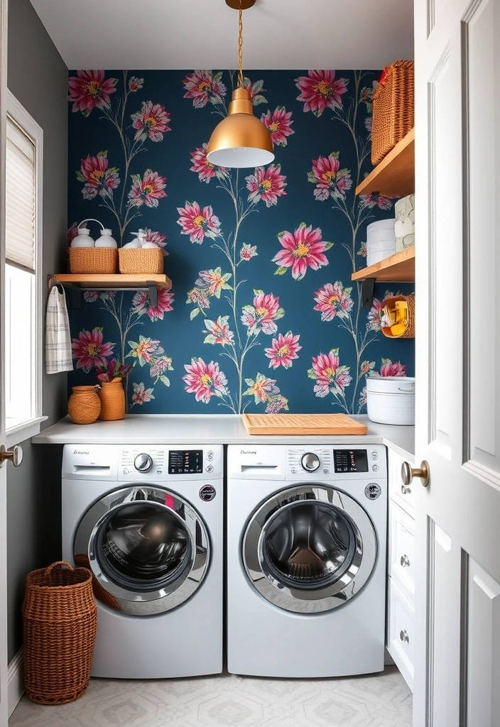 21 Laundry Room Organization Ideas That Will Make You Excited to Do Laundry! - 20. Laundry Room Feature Wall